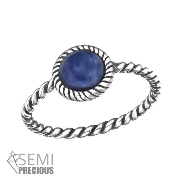Lapis Lazuli Genuine 925 Sterling Silver Ring - Picture 1 of 4